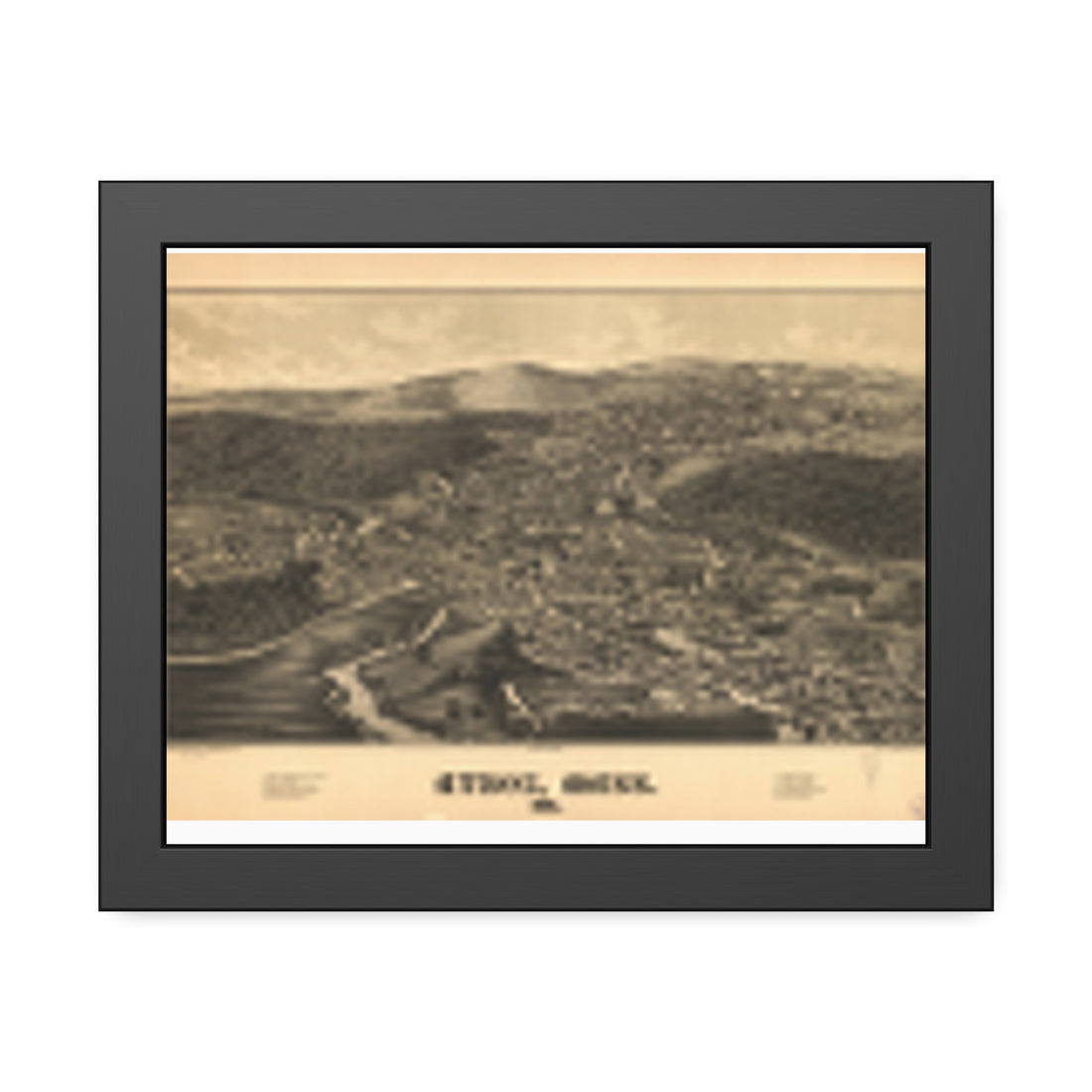 Athol, Massachusetts 1887 — Framed Bird's-Eye View Map