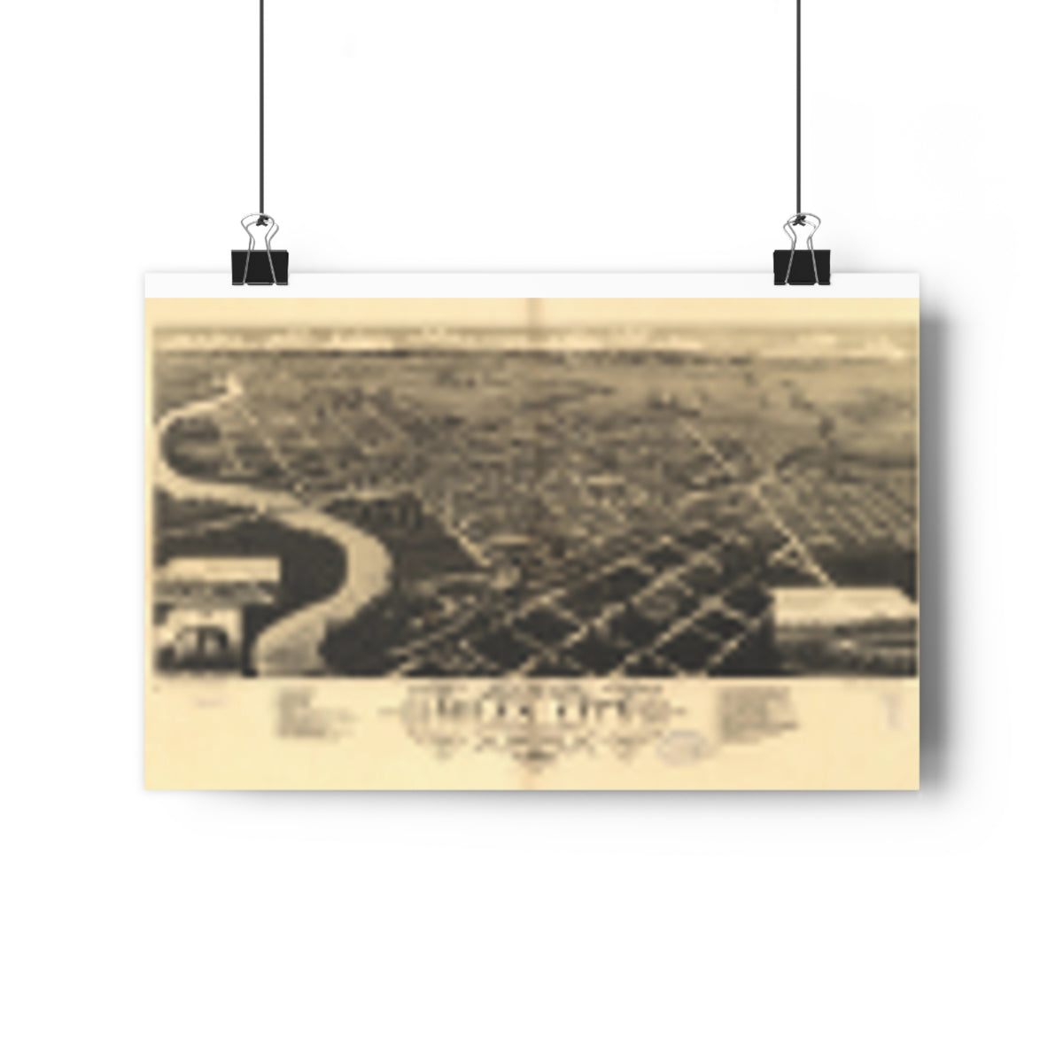 Miles City, Montana 1883 — Bird's-Eye View Map Print
