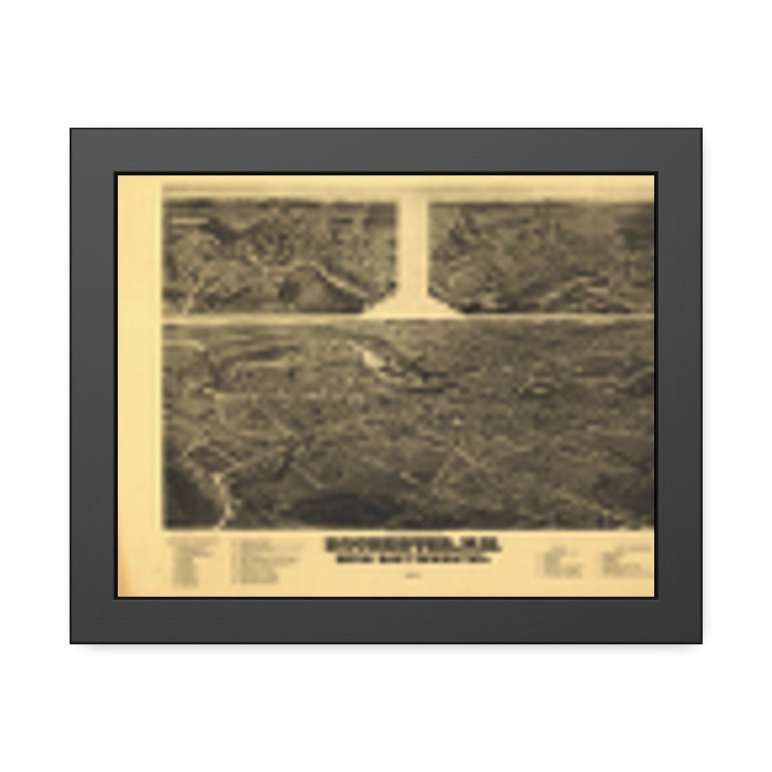 Rochester, New Hampshire 1884 — Framed Bird's-Eye View Map