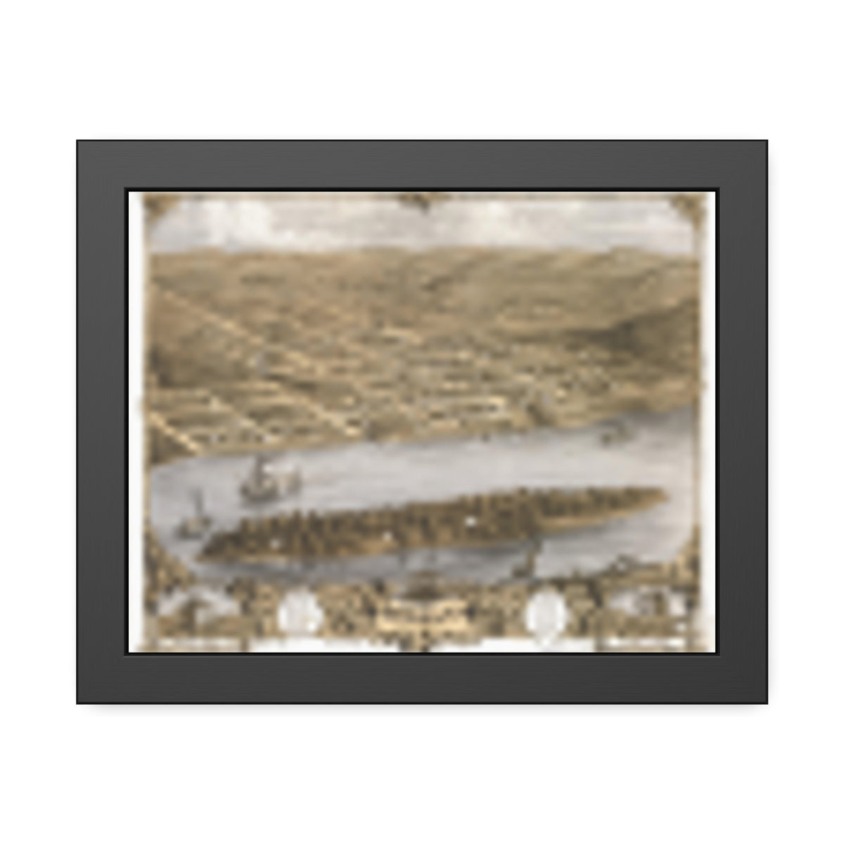 Hermann, Missouri 1869 — Framed Bird's-Eye View Map