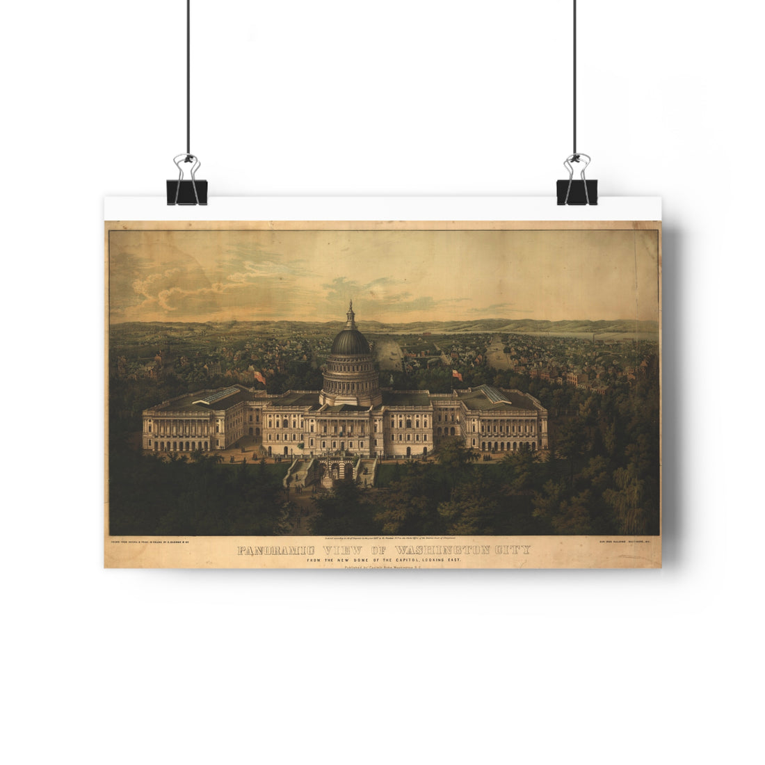 Washington, District of Columbia 1857 — Bird's-Eye View Map Print