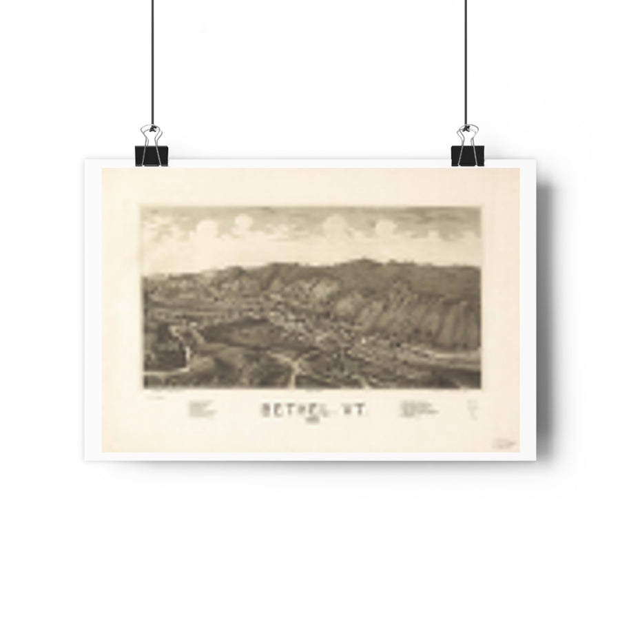 Bethel, Vermont 1886 — Bird's-Eye View Map Print