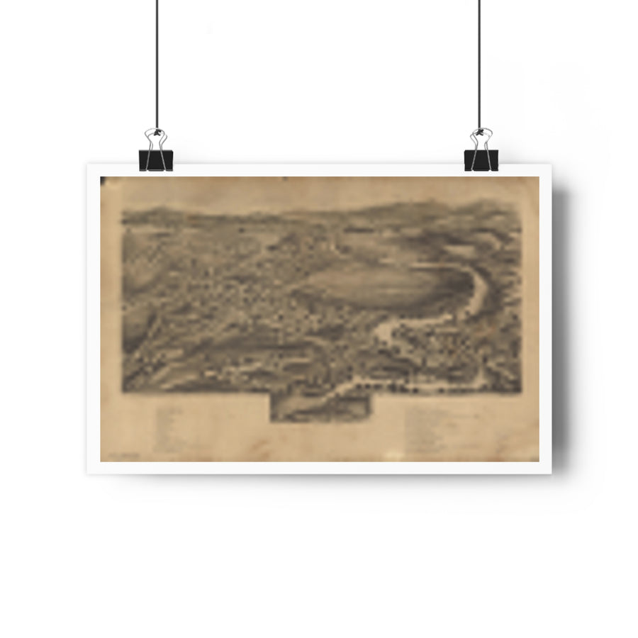 Enosburg Falls, Vermont 1892 — Bird's-Eye View Map Print