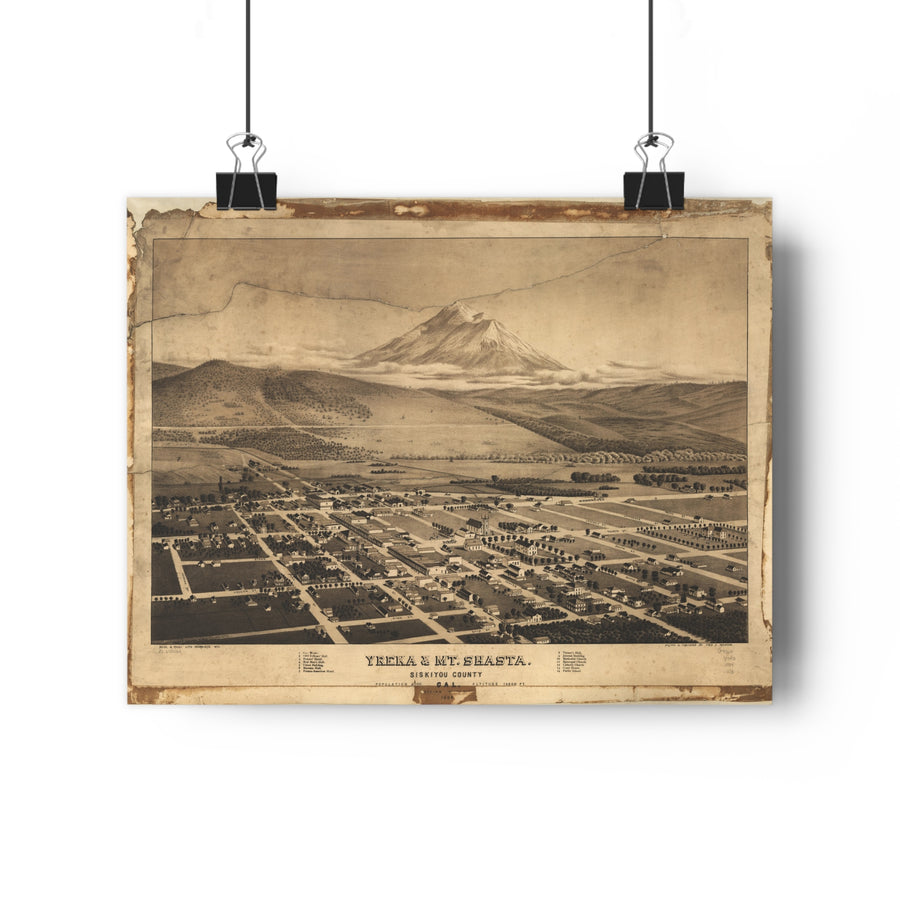 Yreka, California 1884 — Bird's-Eye View Map Print