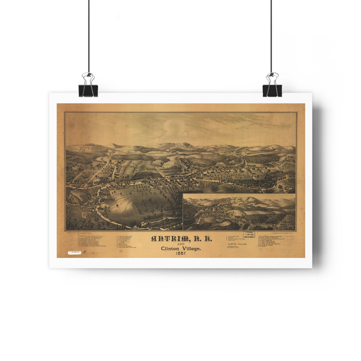 Antrim, New Hampshire 1887 — Bird's-Eye View Map Print