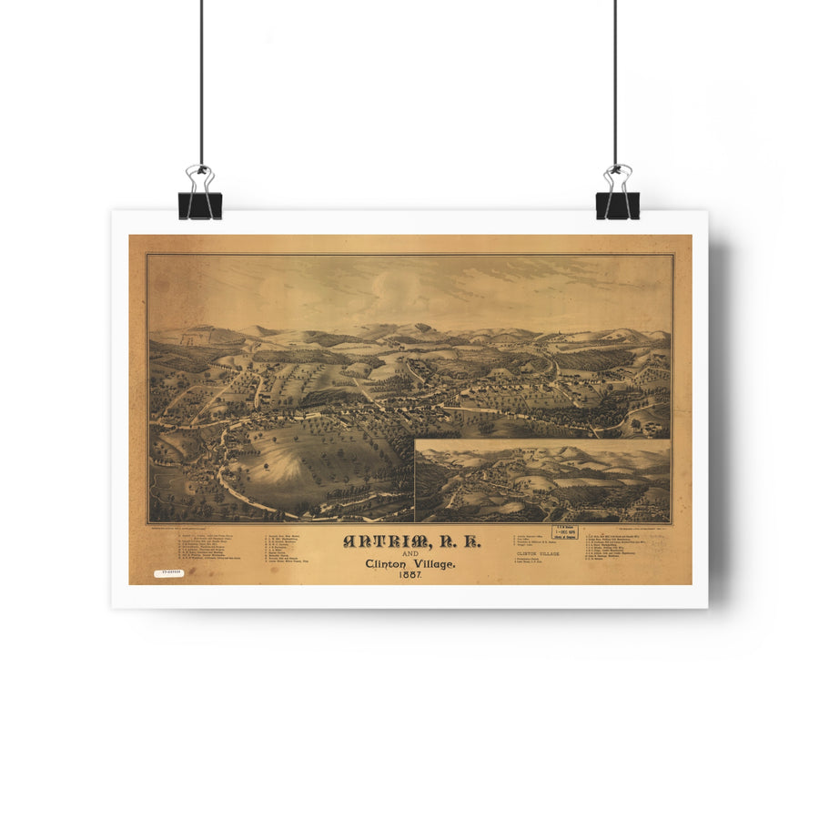 Antrim, New Hampshire 1887 — Bird's-Eye View Map Print
